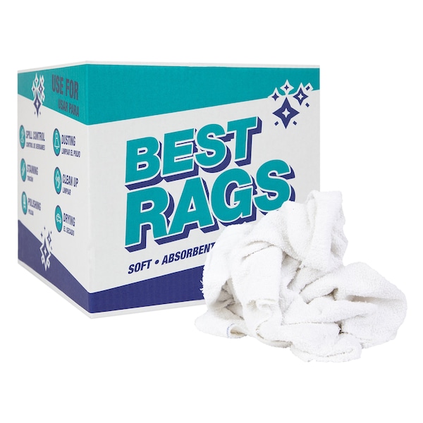 Wall Washing Terry Wipers - White 10 lb box